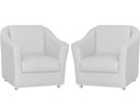 Ver imagem 1 de Kit 2 Poltronas Decorativa Biane Couro Branco Pés Cromado Mz Decor