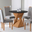 Ver imagem 3 de Conjunto Sala de Jantar Luna Kappesberg 4 Cadeiras Veludo Titanio