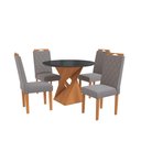 Ver imagem 2 de Conjunto Sala de Jantar Luna Kappesberg 4 Cadeiras Veludo Titanio
