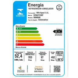 Geladeira Brastemp Frost Free Duplex 462 litros branca com Painel Eletrônico e Turbo control - BRM55 - 12