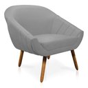 Ver imagem 4 de Kit 01 Namoradeira 02 Lugares e 02 Poltronas Giovana Suede Castanho Cinza