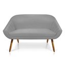 Ver imagem 7 de Kit 01 Namoradeira 02 Lugares e 02 Poltronas Giovana Suede Castanho Cinza