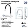Torneira Cozinha Mesa Bica Móvel Flex 1167c99 Cromado Fani - 6