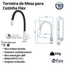 Ver imagem 6 de Torneira Cozinha Mesa Bica Móvel Flex 1167c99 Cromado Fani