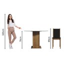 Ver imagem 5 de Conjunto Sala de Jantar Madesa Madu Mesa Tampo de Vidro Redondo 4 Cadeiras - Rustic/preto/preto