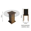 Ver imagem 4 de Conjunto Sala de Jantar Madesa Madu Mesa Tampo de Vidro Redondo 4 Cadeiras - Rustic/preto/preto
