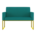 Ver imagem 3 de Kit Sofá 2 Lugares + 2 Poltronas Recepção Sala Base Dourada Cor:azul Turquesa