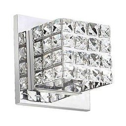 Arandela de Cristal E Inox Interna Lavabo banheiro ou quarto Ac195 - 1