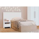 Ver imagem 3 de Cabeceira Cama Box Madeirado Solteiro Prime c/ 1Gaveta Branco - Novo Horizonte