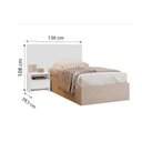 Ver imagem 2 de Cabeceira Cama Box Madeirado Solteiro Prime c/ 1Gaveta Branco - Novo Horizonte
