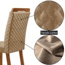 Ver imagem 4 de Mesa de Jantar Carolina 180cm Tampo MDF Vidro Canto Copo com 6 Cadeiras Lorena Moderna Mobília