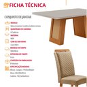Ver imagem 2 de Mesa de Jantar Carolina 180cm Tampo MDF Vidro Canto Copo com 6 Cadeiras Lorena Moderna Mobília