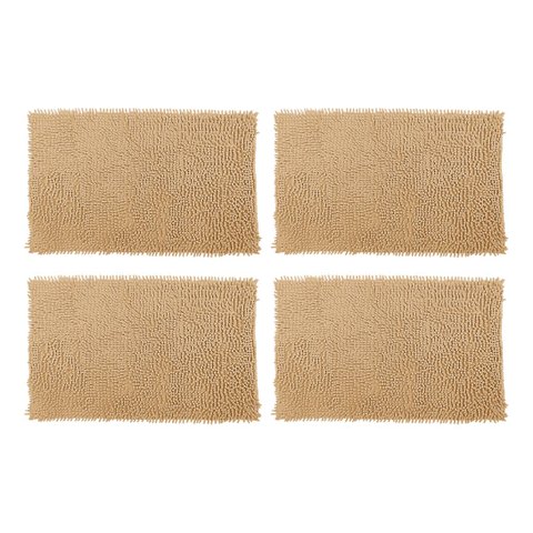 4 Tapete de Banheiro Bolinha 58 X 38cm Antiderrapante Khaki