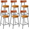 Kit 06 Banquetas Baixa Cozinha Sala Jantar Bancada Milão L02 Couríssimo Camel Couríssimo Whisky - ly - 1