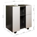 Ver imagem 5 de Gabinete Armario Banheiro Pia de Coluna Macau com Rodízios Preto Branco
