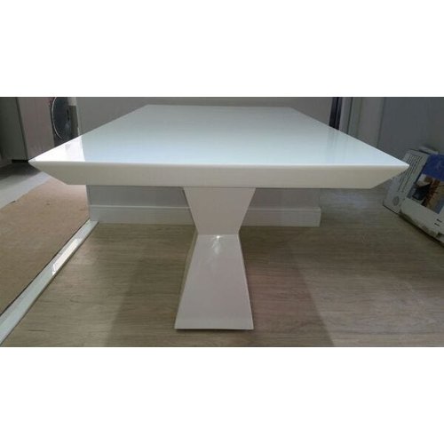 Mesa jantar em resina branca Alba, mesa de resina