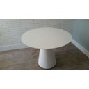 Ver imagem 4 de Mesa de Jantar Redonda em Resina Cor Branca Modelo Mirandela Tampo Chanfrado, Base Cone 1.60 Ø