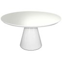 Ver imagem 1 de Mesa de Jantar Redonda em Resina Cor Branca Modelo Mirandela Tampo Chanfrado, Base Cone 1.60 Ø