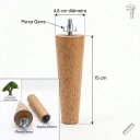 Ver imagem 2 de Kit 4 Pés Palito de Madeira 15cm P. Mogno