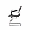 Ver imagem 4 de Kit 2 Cadeiras Escritório Stripes Fixa Pu Preta