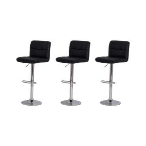 Kit 3 Banquetas Gomos Preta