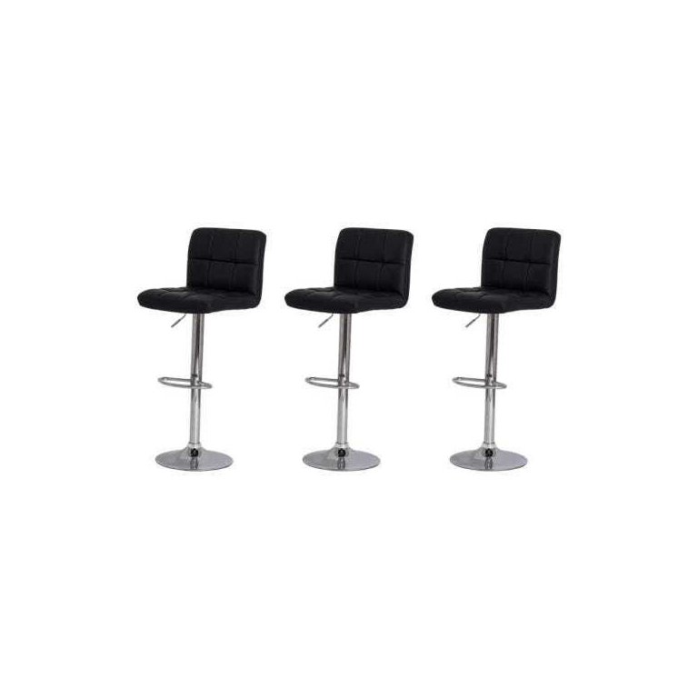 Kit 3 Banquetas Gomos Preta