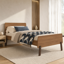Ver imagem 1 de Cama de Solteiro para Colchões de 190x90cm Orlando Nogal CI090 Art In Móveis