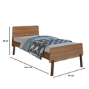 Ver imagem 4 de Cama de Solteiro para Colchões de 190x90cm Orlando Nogal CI090 Art In Móveis