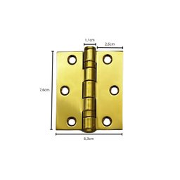 Kt 10 Dobradiça Dourada Inox 304 Reforçada – Pino Blindado e Parafusos Inclusos - 4