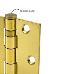Kt 10 Dobradiça Dourada Inox 304 Reforçada – Pino Blindado e Parafusos Inclusos - 5