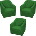 Ver imagem 1 de Kit 3 Poltronas Decorativas Para Sala De Espera Recepção Escritório Consultório Suede
