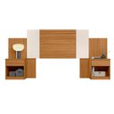 Ver imagem 1 de Conjunto Mesa e Cabeceira Araguaia 2 Gavetas Freijo com Off White