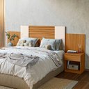 Ver imagem 2 de Conjunto Mesa e Cabeceira Araguaia 2 Gavetas Freijo com Off White
