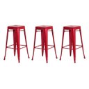 Ver imagem 1 de Kit 3 Banquetas Tolix Iron Design Vermelha