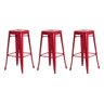 Kit 3 Banquetas Tolix Iron Design Vermelha - 1