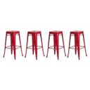 Ver imagem 1 de Kit 4 Banquetas Tolix Iron Design Vermelha