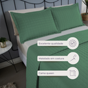 Ver mais imagens de Kit Colcha Cobre Leito Matelado Casal Queen Size 3 Peças Copacabana 300 Fios Verde
