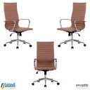 Ver imagem 3 de Kit 3 Cadeiras Office Sevilha Pu Alta Várias Cores - Rivatti
