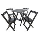 Ver imagem 6 de Kit 2 Conjuntos Mesa Dobrável Madeira 70x70 com 4 Cadeiras Personalizada Hei Preta - Cor: Preto