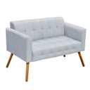 Ver imagem 1 de Sofá Retrô Namoradeira Elisa Suede Cinza - D'Rossi
