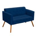 Ver imagem 1 de Sofá Retrô Namoradeira Elisa Suede Azul Marinho - D'Rossi