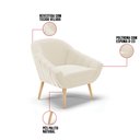 Ver imagem 6 de Kit 02 Poltronas Giovana Veludo Pés Palito Natural - D’Rossi Rose