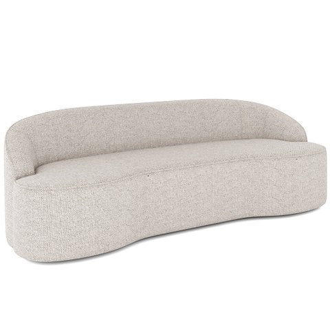 Sofá 4 Lugares Curvo Sala de Estar Living Lótus D02 Linho Cru 230 cm D-461 - Lyam Decor