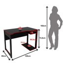 Ver imagem 3 de Mesa para Escrivaninha Gamer Preto/vermelho