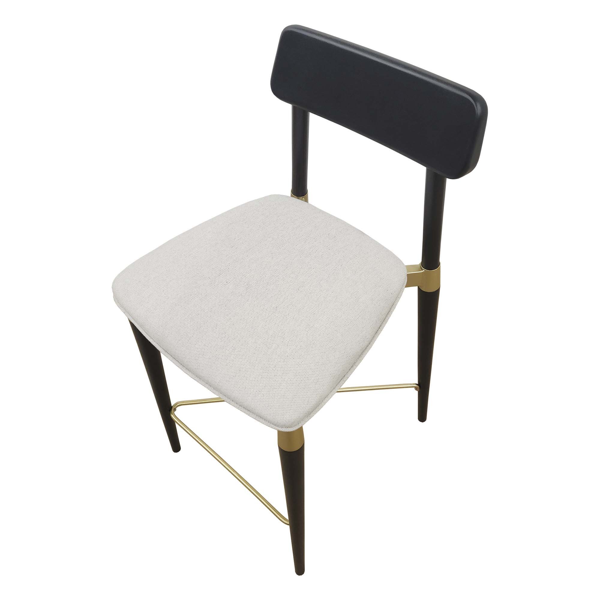 Banqueta Slim Encosto Madeira com Assento Estofado Preto - 9
