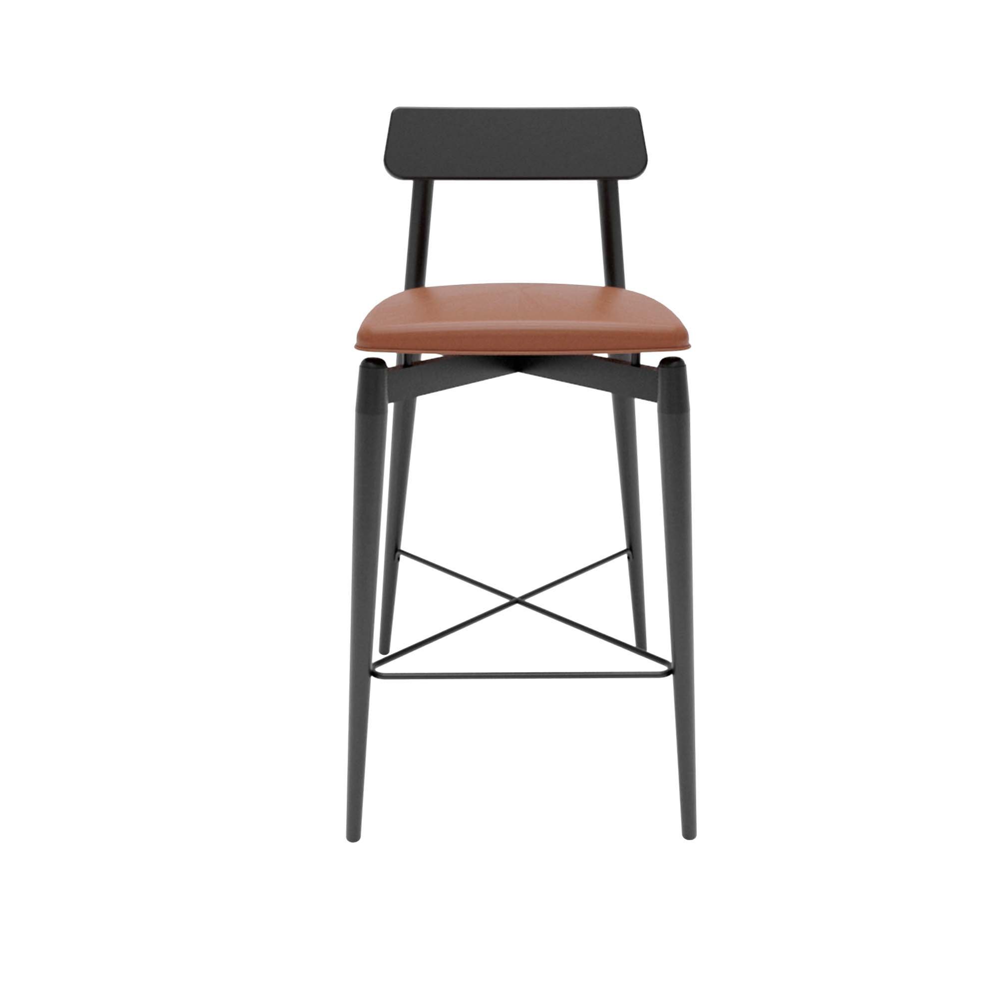 Banqueta Slim Encosto Madeira com Assento Estofado Preto - 8