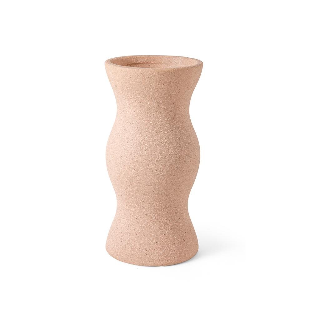 Vaso Cerâmica Curvas Bege P 21 x 10,5cm