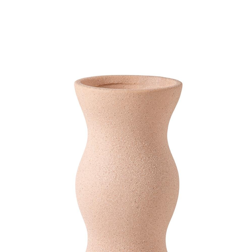 Vaso Cerâmica Curvas Bege P 21 x 10,5cm - 2