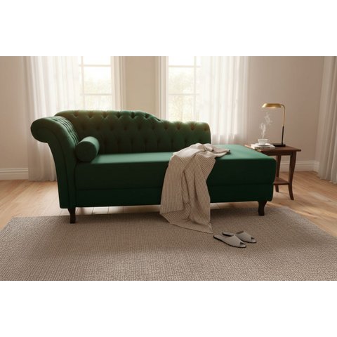Recamier Decorativo Divã Styllus Lado Direito Bouclé Verde