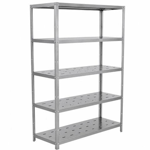 Estante 5 Planos Perfurados Inox 430 | 110×48,5x180cm